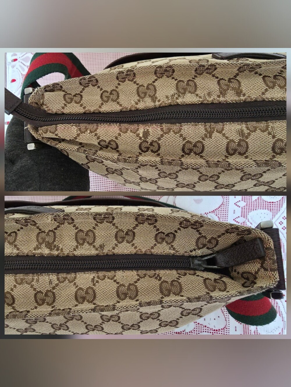 Gucci GG Canvas Large Crossbody Bag AUTHENTIC - Picture 11 of 16